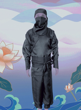儿童古装蒙面服刺客服夜行衣忍者黑衣人武侠勇士角色扮演类演出服