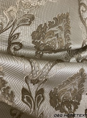 奢华欧式马士革2.8米垂顺窗帘面料样品间别墅沙发抱枕软装装饰布