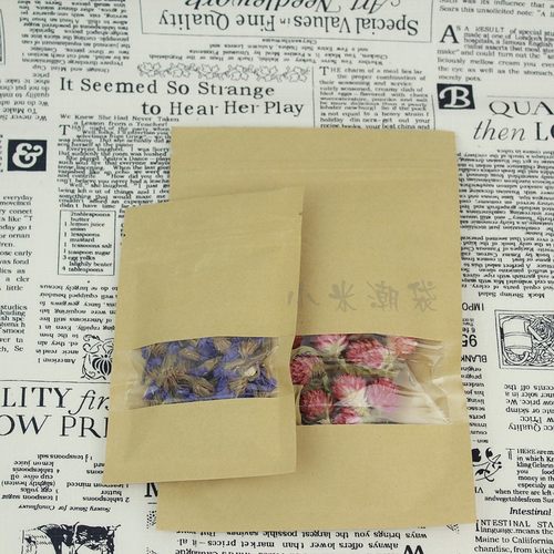 18*30 牛皮纸自封袋开窗 花茶包装袋 肉铺袋 干果袋 密封封口袋