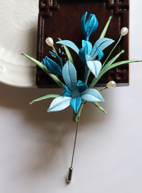 幽兰花缠花胸针非遗传统制作手工diy入门初学材料包胸花配饰古风