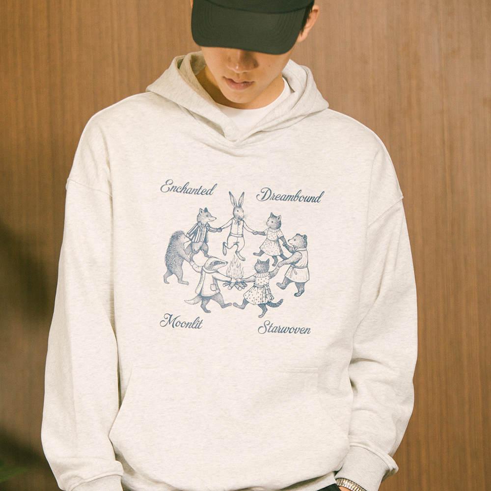 月下圆舞毛线圈连帽衫套头卫衣