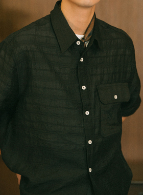 DAKYAM(达人) 2025S/S Cloudline Boxy Shirt 云纹正方形短款衬衫