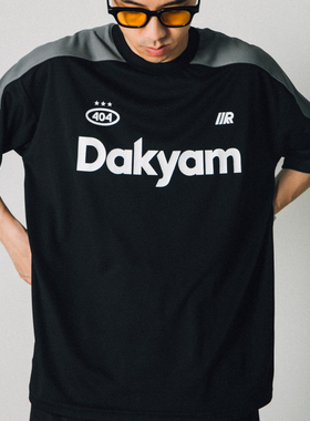 DAKYAM(达人)coolmax拼接速干Blockcore复古风短袖球服情侣Tee恤