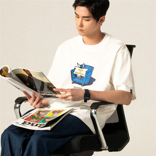 DAKYAM兔子印花短袖情侣T恤