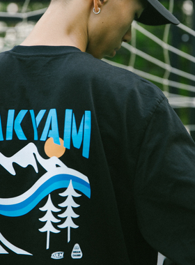 DAKYAM(达人)Chasing White Dragon 滑雪图形印花重磅长袖TEE恤