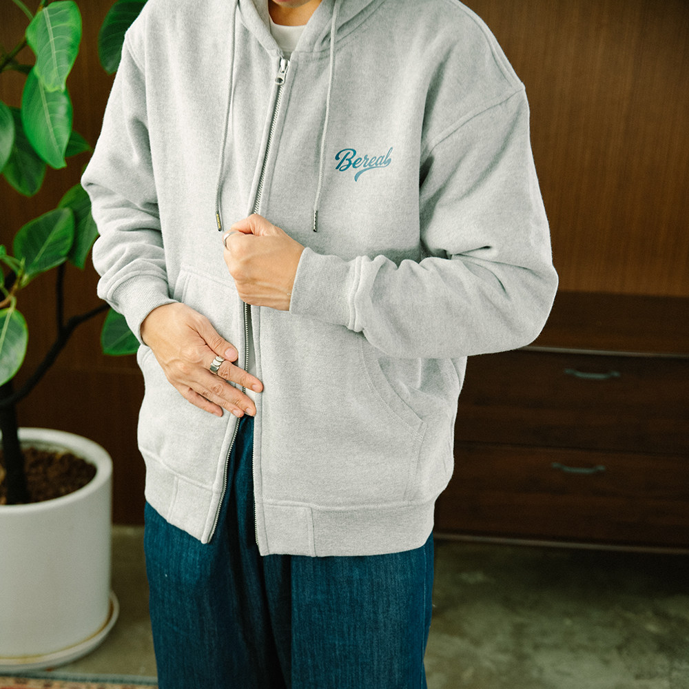 DAKYAM(达人) 2025A/W Be Real Zip up 真我表达抓绒开胸连帽卫衣