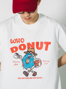 DAKYAM(达人)Monday Boss Morning Call 甜心圈老板全棉短袖TEE恤