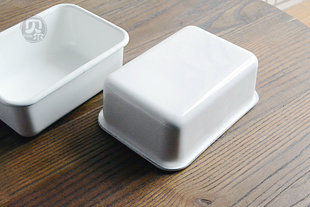 瑕疵更多 日单极简无印风珐琅烤盘焗饭菜盘冰箱保鲜盒沙拉碗