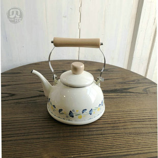 一米、微瑕下午茶系列黄兰花卉搪瓷水壶珐琅奶锅甜品锅小汤锅分售