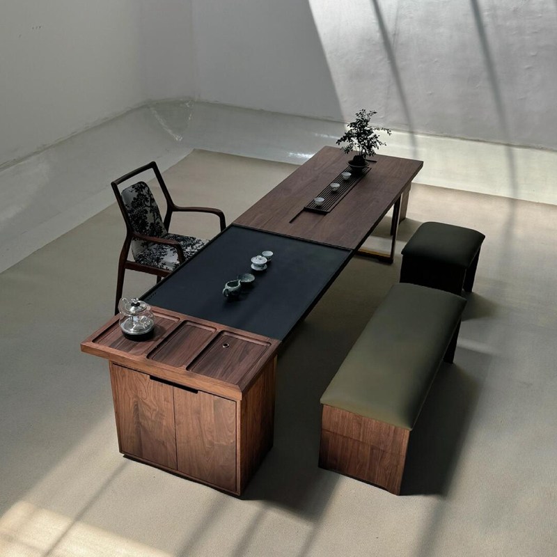 宋式美学严选国风黑胡桃白蜡木茶桌椅组合客厅家用别墅办公室茶台,住宅家具,家用茶台/茶桌,淘宝优惠券,粉丝福利购,淘宝优惠卷
