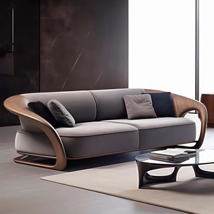 沙发茶几组合禅意白蜡木宋式 美学高端北美黑胡桃木客厅酒店家具