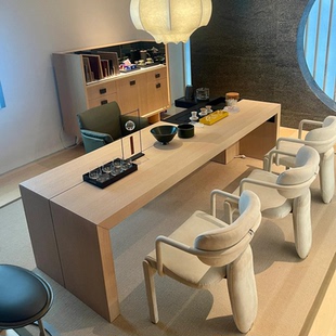 宋氏美学禅意实木茶桌椅组合时尚泡茶桌阳台黑胡桃木茶台茶水桌