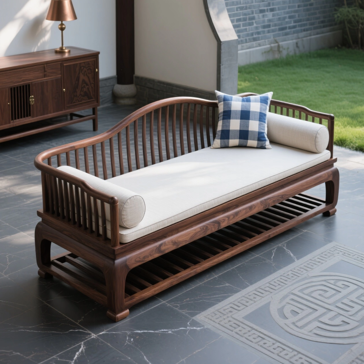 宋式美学禅意高端北美黑胡桃木接待客厅家具白蜡木沙发茶几组合