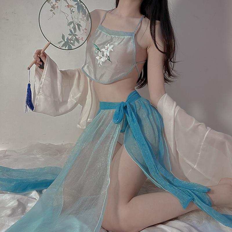 汉服睡衣风情舞蹈演出服装性感睡衣情趣大码胖mm女仆cosplay制服