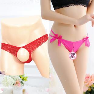 双人夫妻 一男一女网纱透明趣味纯棉夏季 性感纯欲风同款 情侣内裤