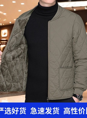 短款男士棉衣秋冬季内穿打底棉服内胆加绒中老年加厚保暖棉袄外套