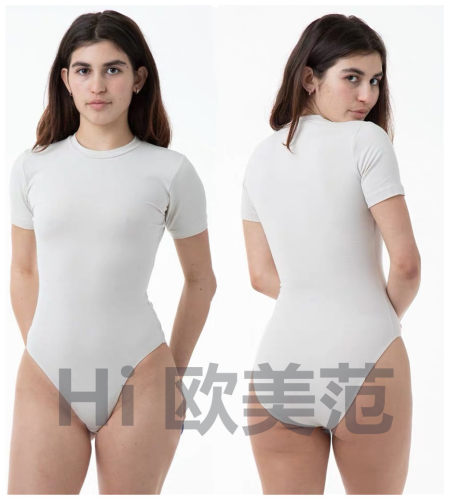 欧美连体衣百搭T恤女小高领ins2022修身短袖打底衫提臀收腹上衣