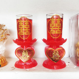水晶蜡烛酥油灯莲花高脚金座婚礼喜烛婚庆电子蜡烛财神礼佛供奉