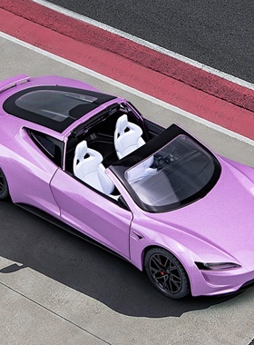 1:24特斯拉roadster合金车模大号仿真汽车模型摆件儿童跑车玩具车