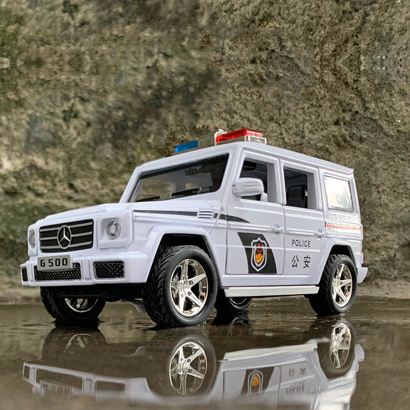 仿真合金奔驰大g5特警警车金属男孩儿童玩具车小汽车110汽车模型