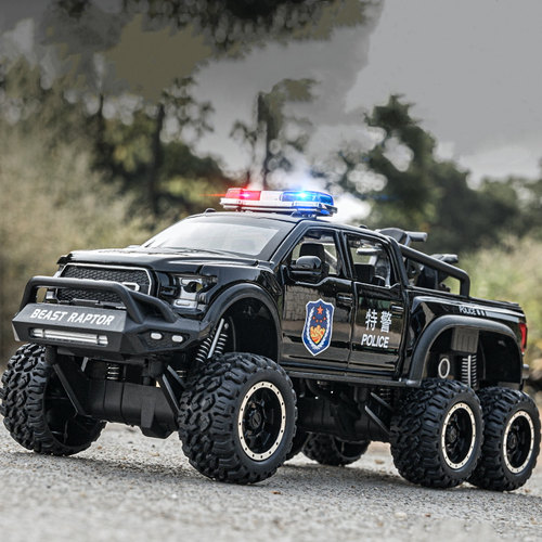 仿真128福特猛禽F150公安特警车