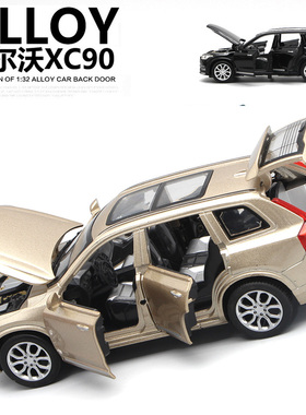 六开门沃尔沃XC90合金车模声光回力儿童汽车模型仿真玩具礼品摆件