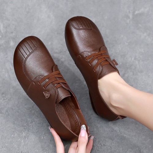 软底一脚蹬2026新款春季皮鞋