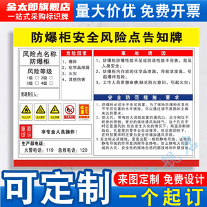 防爆柜安全周知卡消防标识警示牌