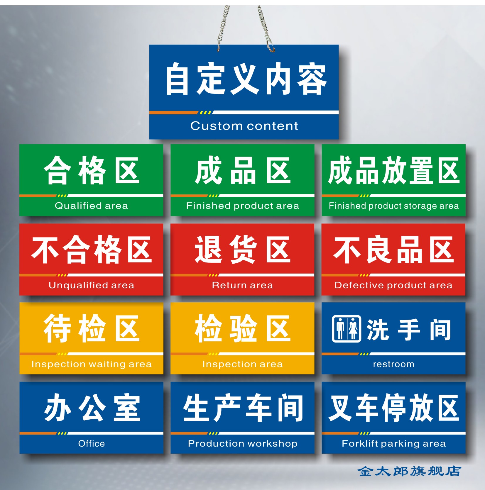 工厂车间仓库标识牌分区分组分类牌成品区检验区出货区不合格不良品区