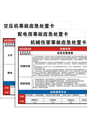 事故应急处置卡危险化学品标识牌