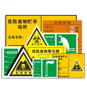 废气排放口固废标识牌贴纸标签