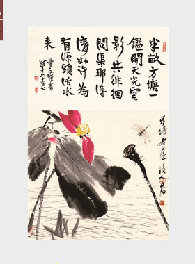 齐白石半亩方塘原作未装裱国画