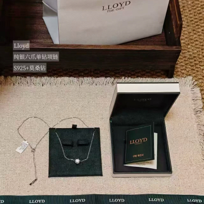 韩国可直邮 | 专柜正品LLOYD 925银六爪 单钻莫桑石 项链锁骨链