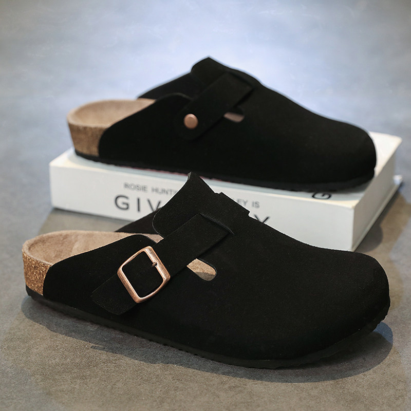 夏季男款半拖勃肯鞋包头外穿厚底防滑防臭软木沙滩鞋软底轻便鞋子