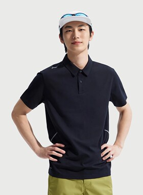 李宁25新款男子健身系列时尚百搭冰感日常舒适短袖POLO衫APLV167