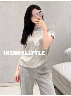 icc 03/26 可单穿可叠穿~ 26s新款做旧拼色圆领短袖T恤 女士