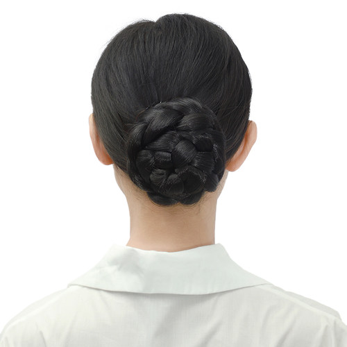 娇滴丸子头发髻手工编织