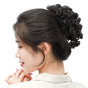 娇滴滴假发 高仿真复古欧美风发包 古典卷发花苞头马尾发圈丸子头