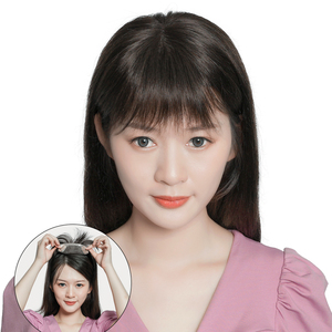 娇滴滴递针手织头顶补真人发