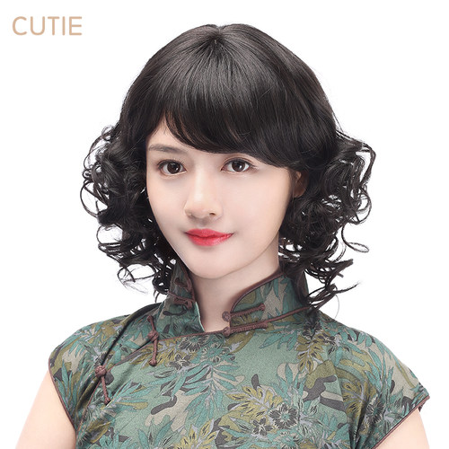 娇滴滴女士时尚风逼真蛋卷头假发