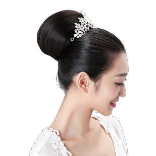 娇滴滴时尚假发 时尚发包花苞头 新娘皮筋丸子头发苞 造型逼真