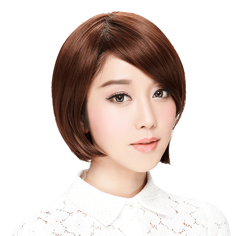 娇滴假发波波头斜刘海bobo修脸
