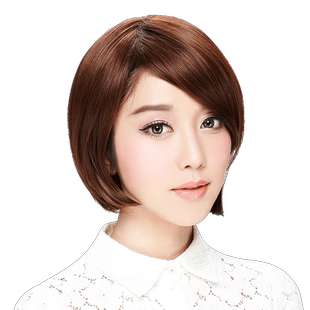 娇滴滴假发短直发 女 波波头短发斜刘海帅气bobo 时尚修脸假发套