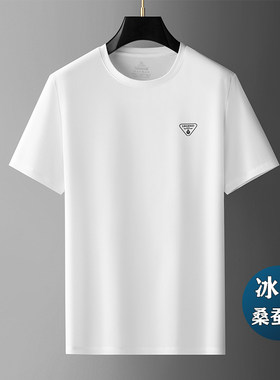 冰丝短袖T恤男夏季男士半袖速干