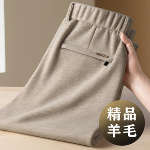 子男士 休闲裤 宽松男裤 垂感羊毛阔腿裤 西裤 毛呢裤 2025新款 男秋冬款