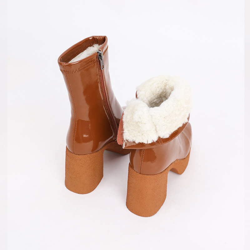 纯羊毛内里北欧高跟雪地靴