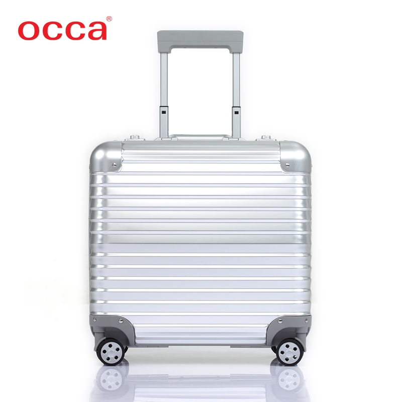 OCCA/鷗卡 17寸商務旅行箱鋁鎂合金電腦箱金屬文件箱拉桿箱萬向輪
