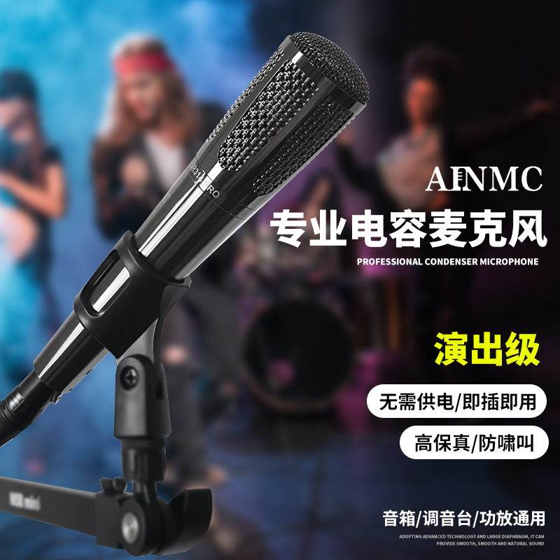 AINMC SR314pro手持式电容麦克风网红直播唱歌录音电台有声书录制