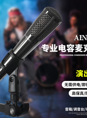 AINMC SR314pro手持式电容麦克风网红直播唱歌录音电台有声书录制