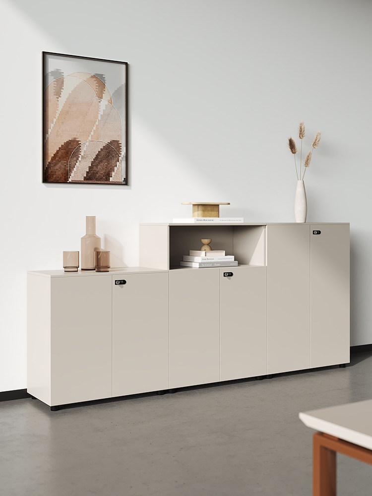 办公文件柜低柜储物柜木隔断密码锁文件柜档案信息办公柜